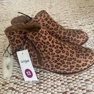 Cat & Jack Brown Leopard Ankle Boots